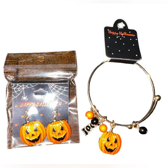 NWT Pumpkins Earrings and Bracelet - Picture 1 of 4